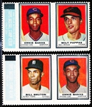 1962 Topps Bb Stamp Panels- 2 Diff. Ernie Banks- with tabs