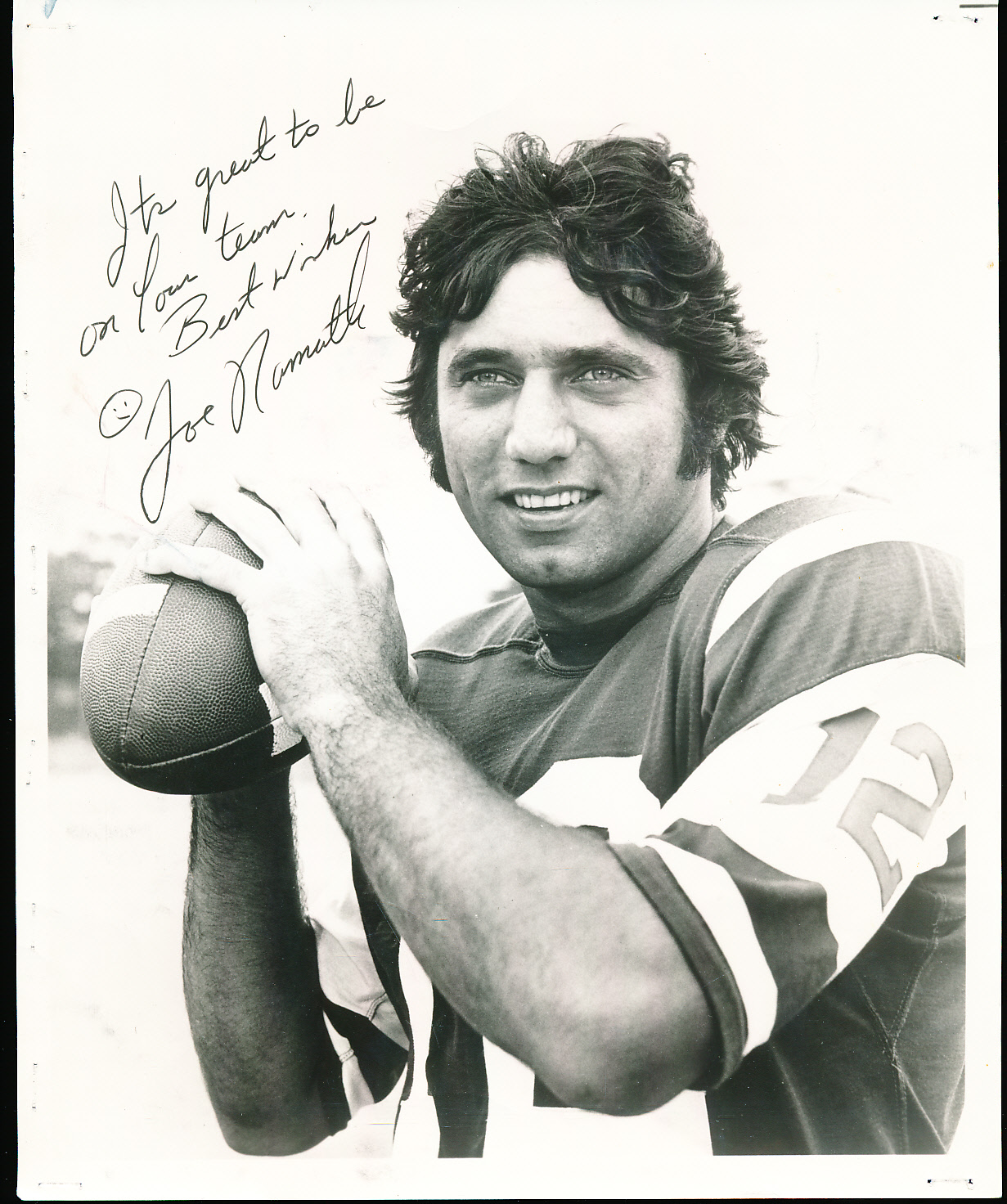 Lot Detail 1970 Joe Namath New York Jets Nfl Promotional Bw 8” X 10” Photo With Facsimile 