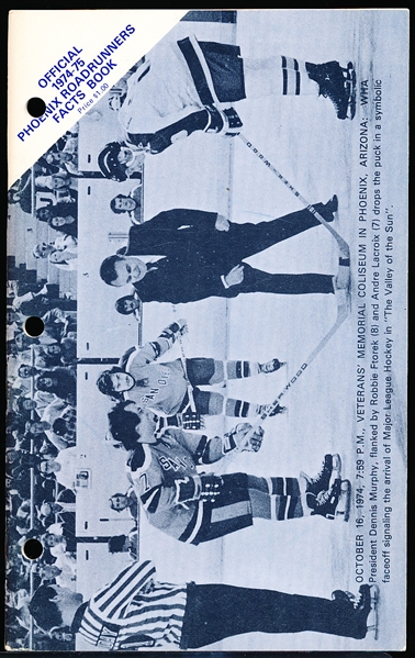 1974-75 Phoenix Roadrunners WHA Media Guide