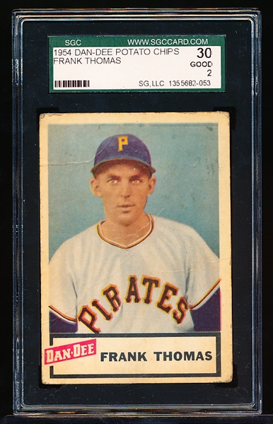 1954 Dan Dee Potato Chips Bb- Frank Thomas, Pirates- SGC 30 (Good 2)