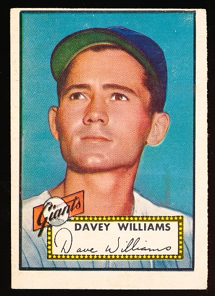 1952 Topps Baseball- Hi#- #316 Davey Williams, Giants