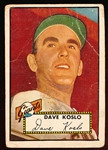1952 Topps Baseball- Hi#- #336 Dave Koslo, Giants