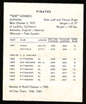 1961 Kahn’s Baseball- Bob Skinner, Pirates