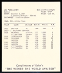 1965 Kahn’s Baseball- Jim Pagliaroni, Pirates