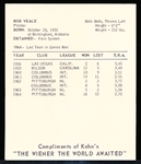 1965 Kahn’s Baseball- Bob Veale, Pirates