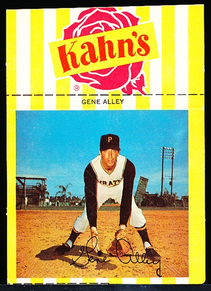1968 Kahn’s Baseball- Card with Tab- Gene Alley, Pirates