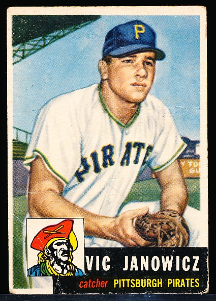 1953 Topps Bb- #222 Vic Janowicz, Pirates- Hi#