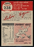 1953 Topps Bb- #238 Cal Hogue, Pirates- Hi#