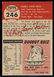 1953 Topps Bb- #246 Roy Face RC, Pirates- Hi#