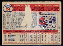 1957 Topps Bb- #24 Bill Mazeroski RC
