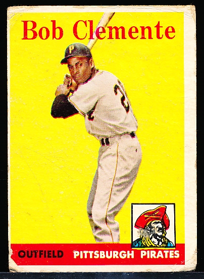 1958 Topps Baseball- #52 Bob Clemente, Pirates