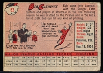 1958 Topps Baseball- #52 Bob Clemente, Pirates