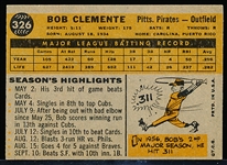 1960 Topps Bb- #326 Bob Clemente, Pirates