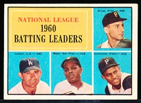 1961 Topps Bb- #41 Leaders – Mays/ Clemente/ Groat/ Larker
