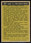 1961 Topps Bb- #307 Mantle WS