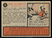 1962 Topps Bb- #10 Bob Clemente, Pirates