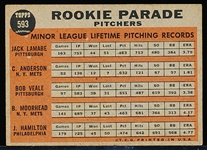 1962 Topps Bb- #593 Rookie Parade- Hi#