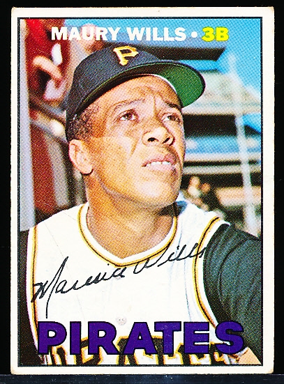 1967 Topps Bb- #570 Maury Wills, Pirates- Hi#