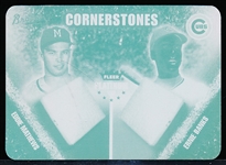 2002 Fleer Platinum Bb- “Cornerstones Printer Plate”- #29 Eddie Mathews/ Ernie Banks- 1 of 1