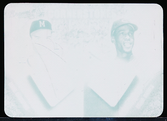2002 Fleer Platinum Bb- “Cornerstones Printer Plate”- #29 Eddie Mathews/ Ernie Banks- 1 of 1
