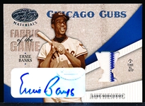 2004 Leaf Certified Materials Bb- “Fabric of the Game Autograph Reward”- #FG-41 Ernie Banks, Cubs- #3/3 Made! 