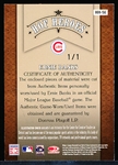 2005 Diamond King Bb- “HOF Heroes Materials Signature Framed Red Platinum”- #HH-56 Ernie Banks, Cubs- 1 of 1! 