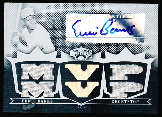 2007 Topps Triple Threads Bb- “Relics Autographs Printing Plate”- #TTRA34 Ernie Banks, Cubs- 1 of 1! 