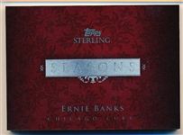 2009 Topps Sterling Bb- “Seasons Relic Autographs Sterling Silver”- #SSA-7 Ernie Banks, Cubs- 1 of 1