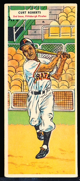 1955 Topps Baseball Doubleheaders- #11 Curt Roberts (Pirates)/ #12 Portocarrero (KC)- Not-perforated