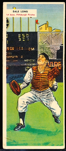1955 Topps Baseball Doubleheaders- #115 Dale Long (Pirates)/ #116 Ferris Fain (Tigers)- Non-perforated