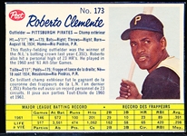 1962 Canadian Post Bb- #173 Roberto Clemente, Pirates