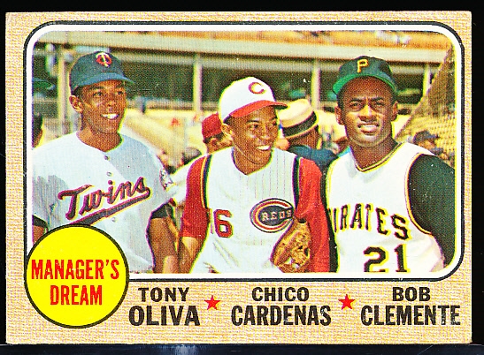 1968 Topps Bb- #480 Manager’s Dream- Oliva/ Cardenas/ Clemente