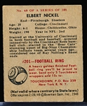 1948 Bowman Fb- #60 Elmer Nickel RC SP, Steelers