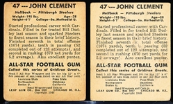 1948 Leaf Fb- #47 John Clement, Steelers- 2 Cards