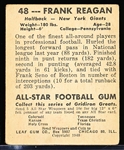 1948 Leaf Fb- #48 Frank Reagan, Giants