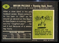 1969 Topps Fb- #26 Bryan Piccolo RC, Bears