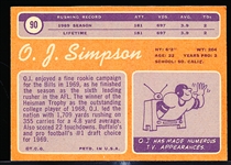 1970 Topps Fb- #90 O.J. Simpson RC