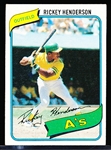 1980 Topps Bsbl. #482 Rickey Henderson RC