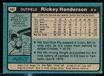 1980 Topps Bsbl. #482 Rickey Henderson RC