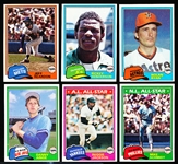 1981 Topps/Topps Traded Bsbl.- 6 Diff. Star/Rookie Cards