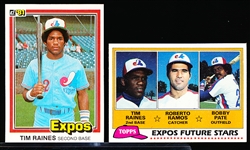 1981 Tim Raines Bsbl.- 2 Diff. Rookie Cards