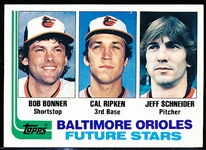 1982 Topps Bsbl. #21 B. Bonner/ Cal Ripken, Jr. RC/ J. Schneider