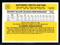 1983 Donruss Bsbl. #598 Tony Gwynn RC