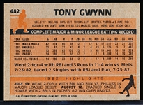 1983 Topps Bsbl. #482 Tony Gwynn RC