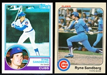 1983 Ryne Sandberg Bsbl.- 2 Diff. Rookie Cards