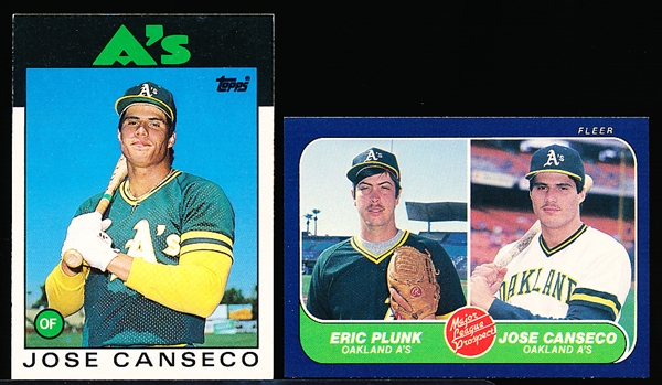 1986 Jose Canseco Bsbl.- 2 Diff. Rookie Cards