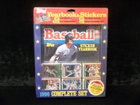 1990 Topps Bsbl. Yearbook Stickers- 1 Complete Retail Set with Book, Stickers and Special Award Winners 6 card uncut Sheet