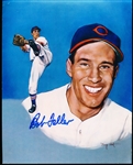 Autographed Bob Feller Cleveland Indians MLB Color 8” x 10” Drawing