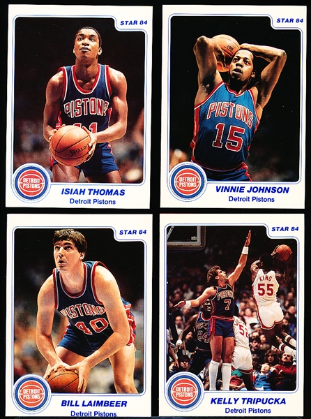 1983-84 Star Bskbl.- 1 Complete Detroit Pistons Team Set of 12 Cards