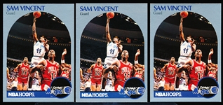 1990-91 Hoops Bskbl. #223 Sam Vincent with Jordan wearing Jersey “12”- 3 Cards